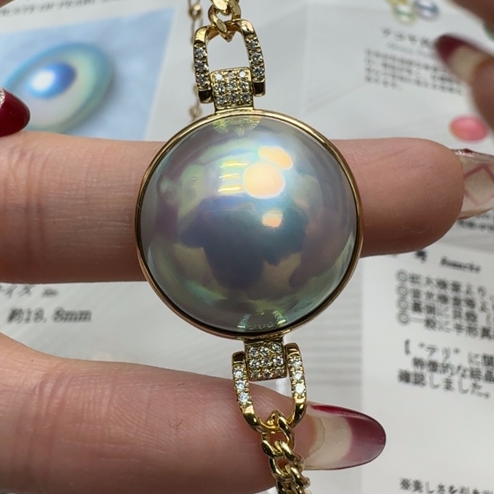 拼合珍珠（马贝珠）手绳18K金镶嵌