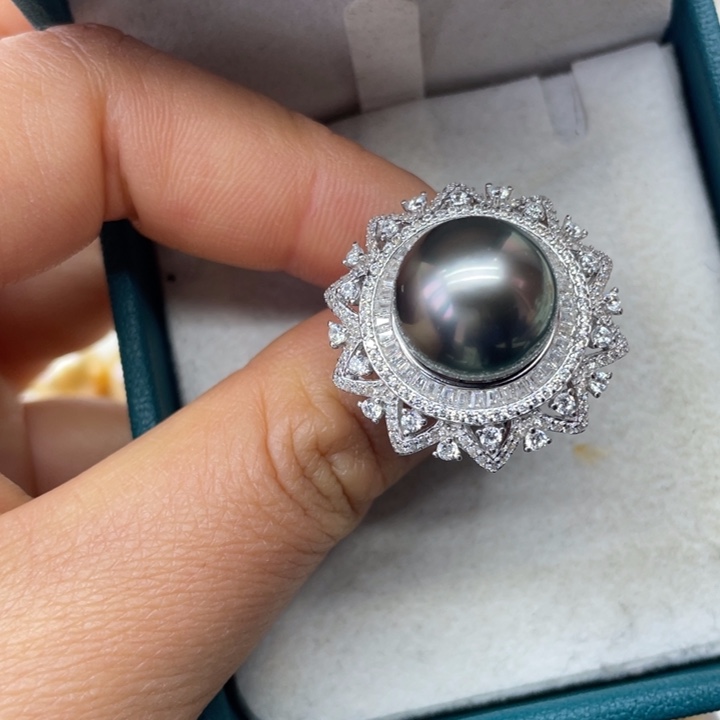 海水珍珠戒指银S925镶嵌