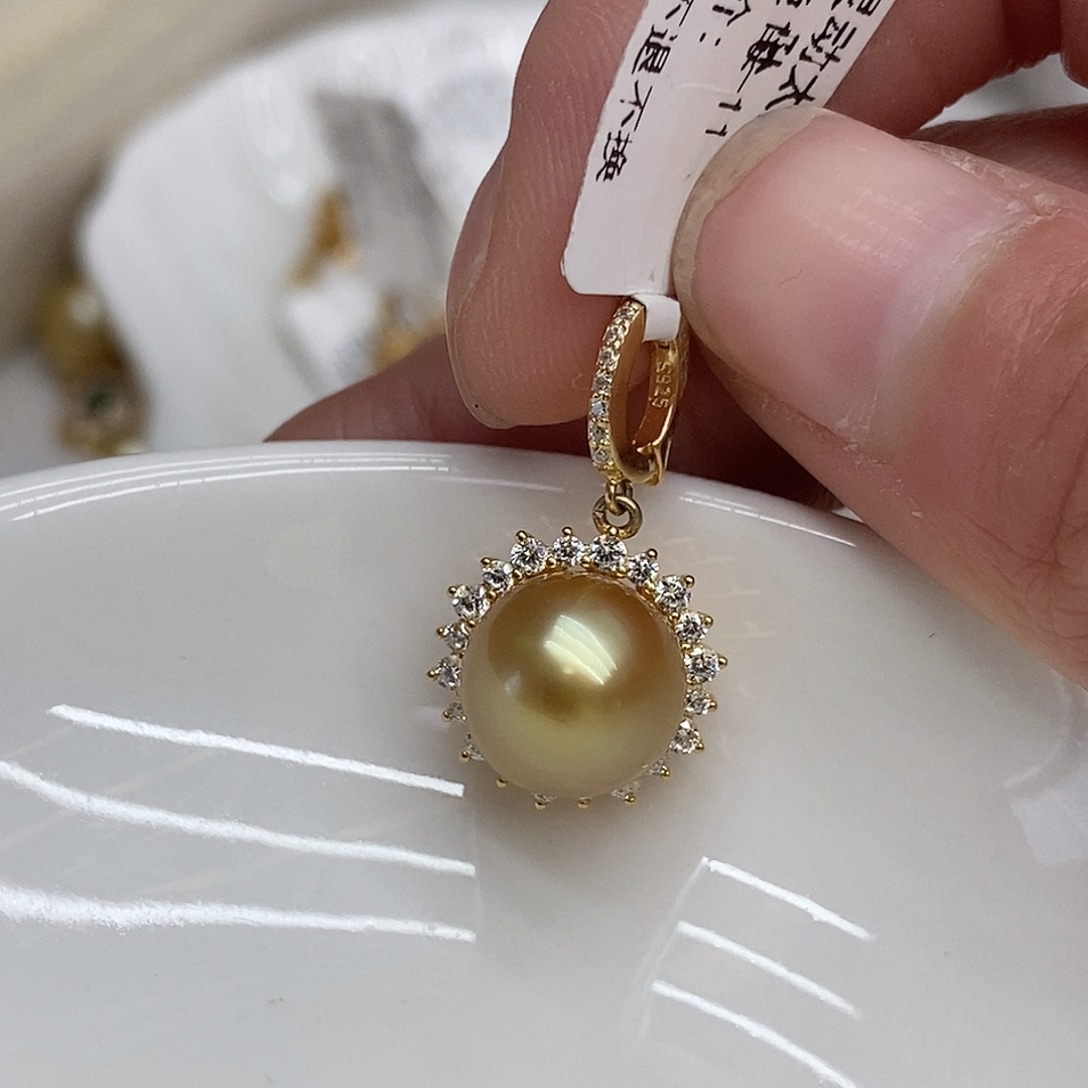海水珍珠银S925镶嵌吊坠(不含链)@@D0047