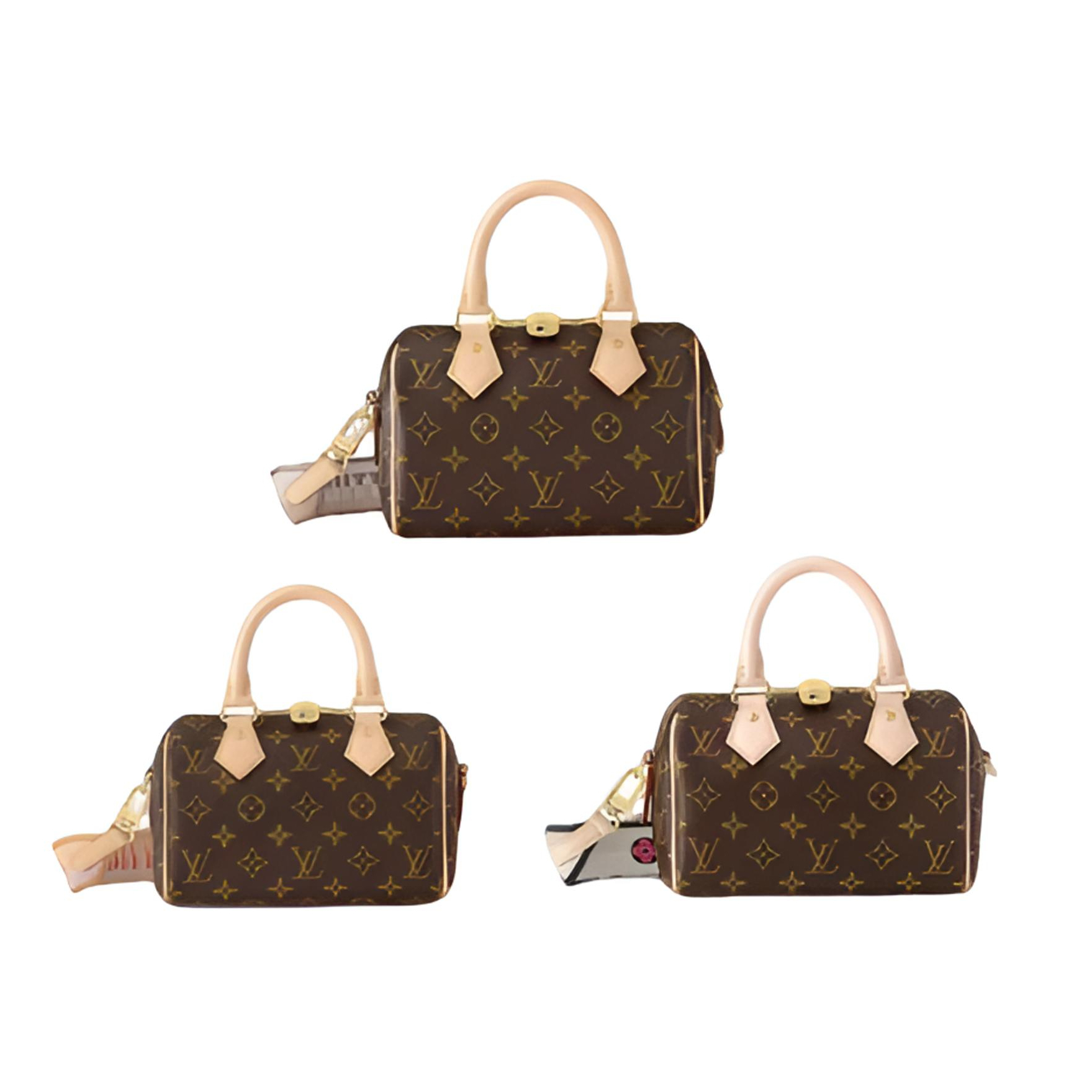 99新 LouisVuitton/路易威登 老花speedy20手提单肩斜跨包