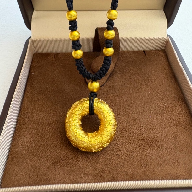 合金吊坠 新国风 | 百福平安扣 |，实心吊坠，女款项链编绳