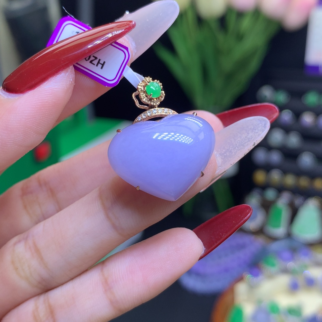 翡翠颈饰18K金镶嵌天然