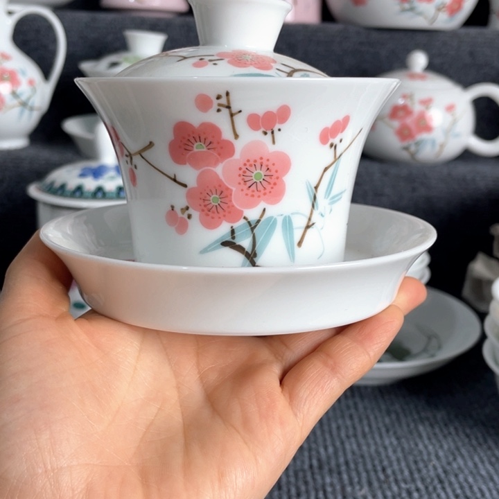 景德镇陶瓷三才盖碗