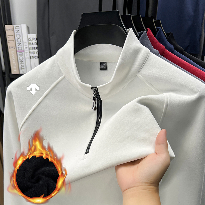 迪桑正标秋冬运动户外时尚休闲半拉链立领长袖男士保暖卫衣T恤男