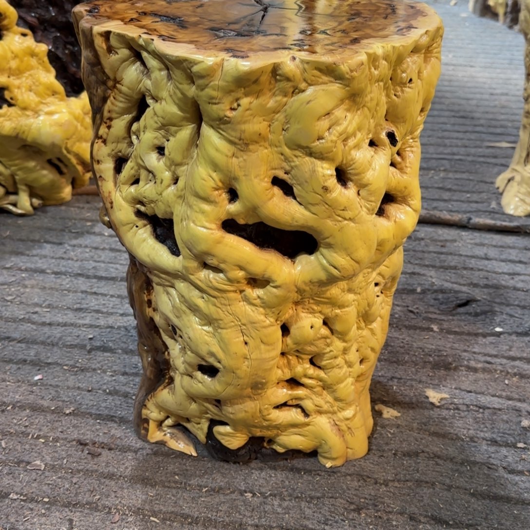 晨***星龙纹鸡心枣木手工艺品 