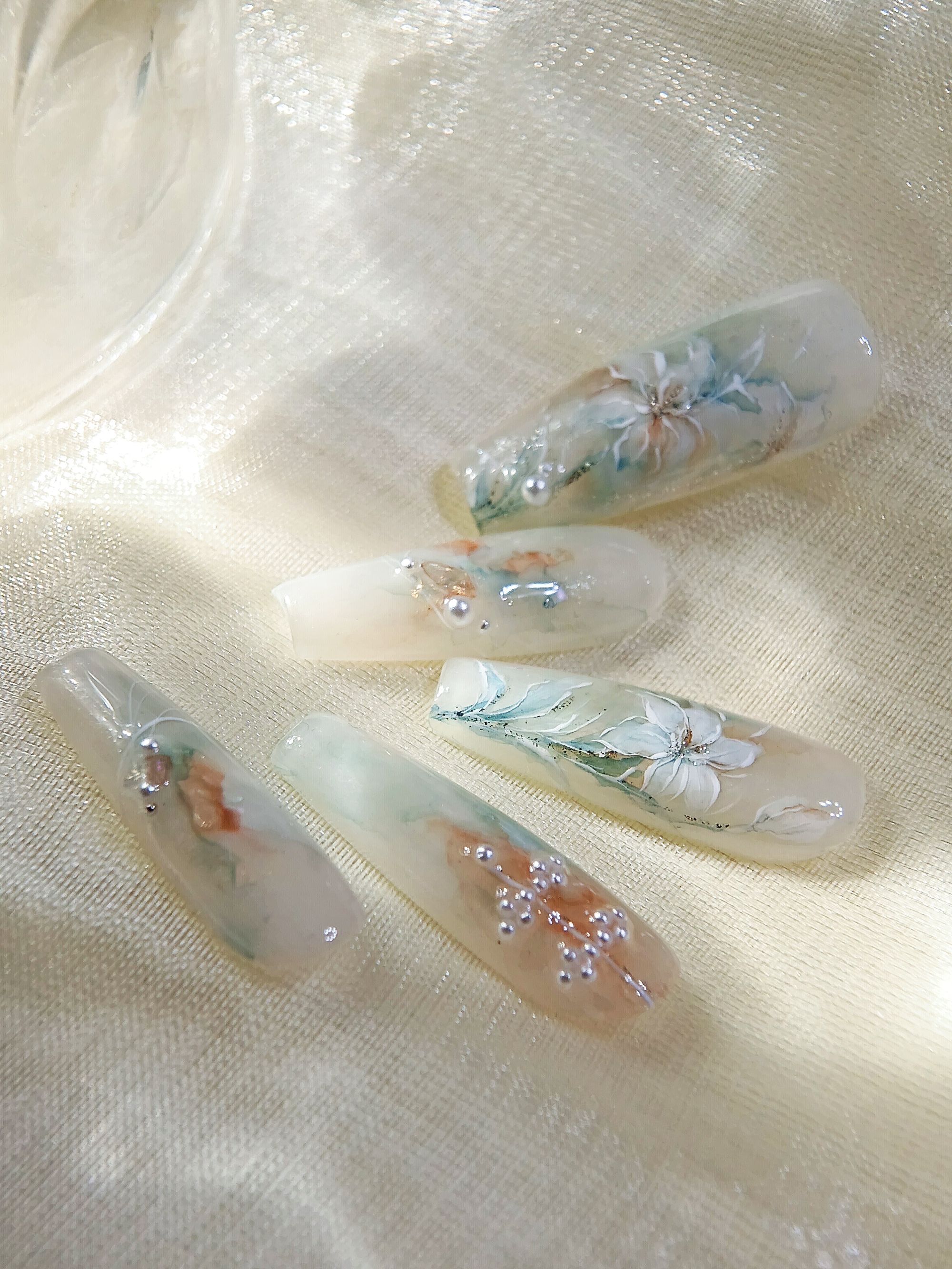 【暗香】指画阁高级感纯手工贵气纯手绘新中式穿戴甲中国风美甲