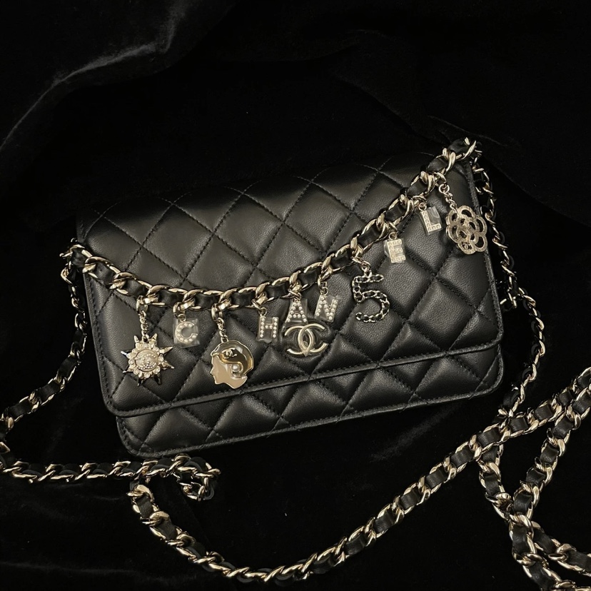 99新 Chanel/香奈儿 Chanel 黑金徽章woc 25090098-01