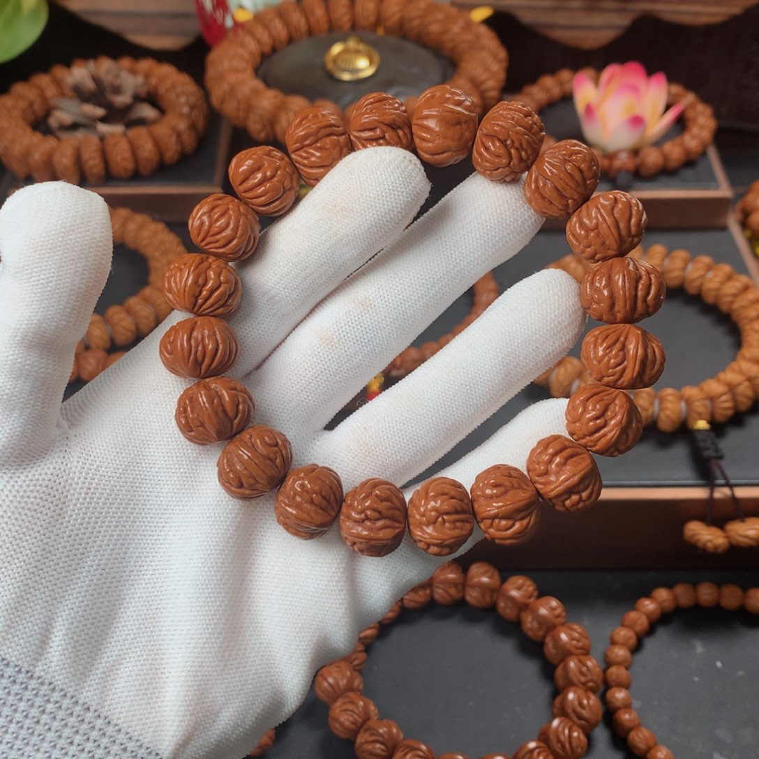 桃核吊坠自*15双脊龙单圈