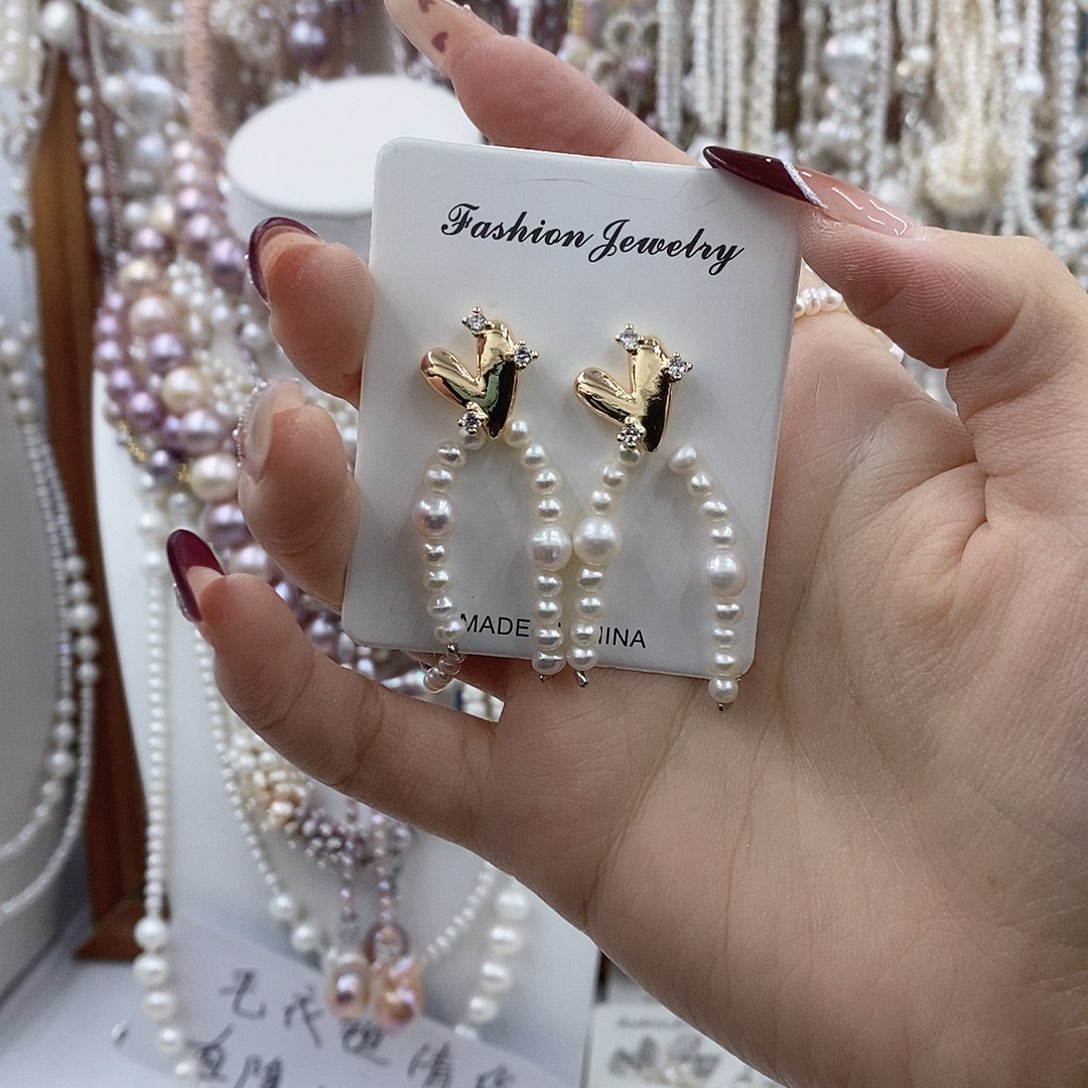 淡水珍珠耳饰银S925镶嵌