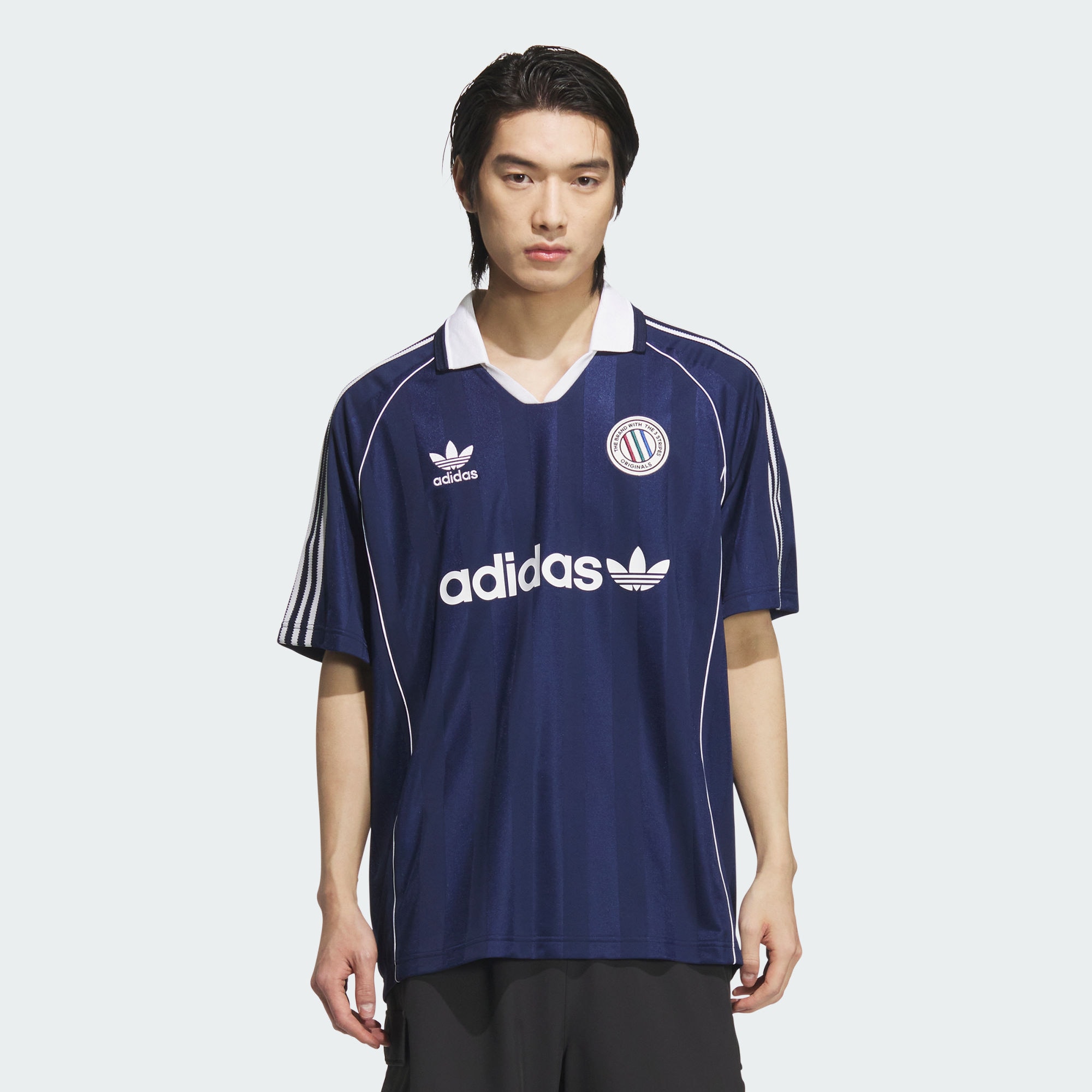 adidas/阿迪达斯三叶草男子JERSEY SS 足球风运动短袖球衣 KC0127
