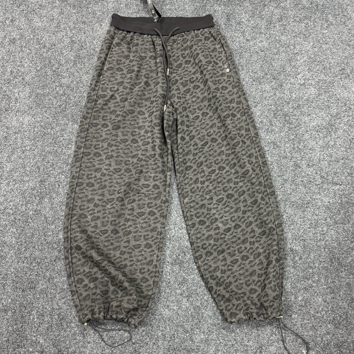 豹纹卫裤   秋冬气质时尚加绒豹纹显瘦阔腿可束脚长裤卫裤