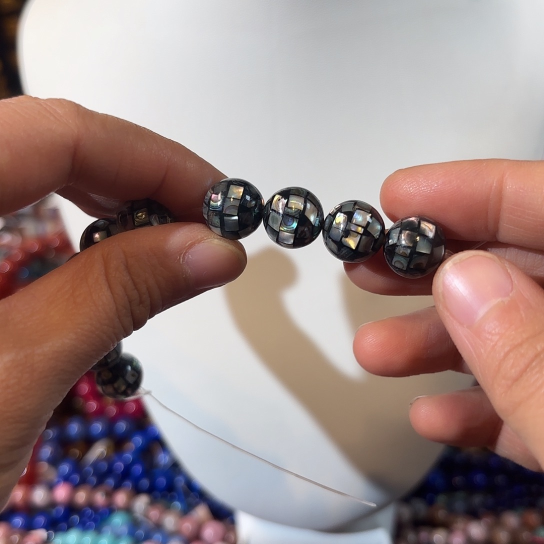 玛瑙/玉髓未镶嵌珠宝半成品鲍鱼贝卡q12mm4颗