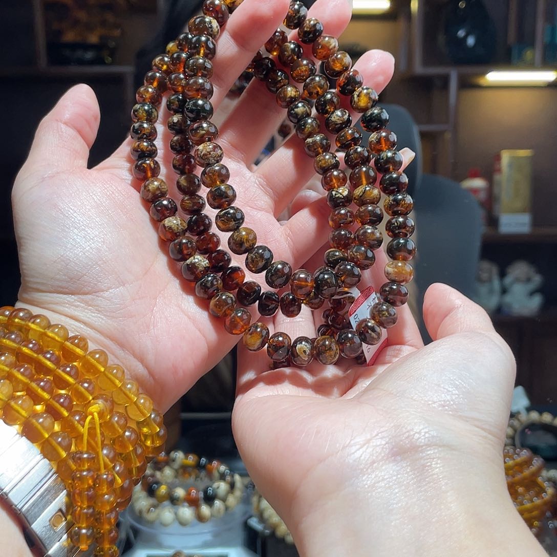 琥珀手链未镶嵌语**宁9m血蜡