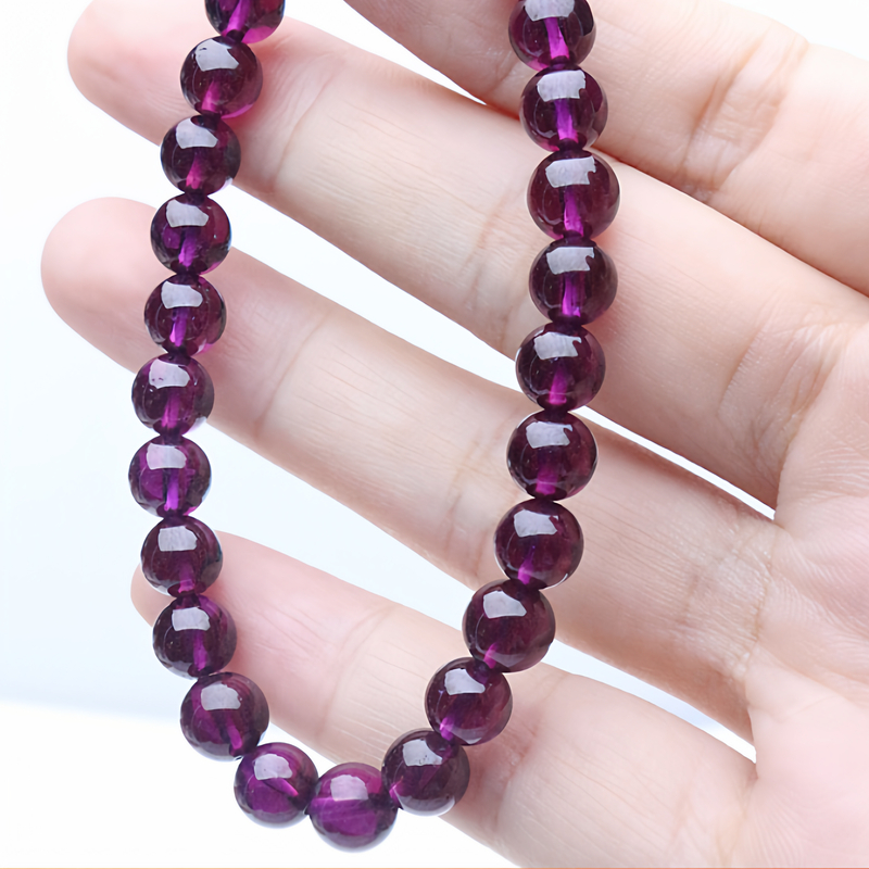 【顶藏品】奢侈收藏级巴西紫牙乌石榴石散珠批发帝王紫色石榴籽手链