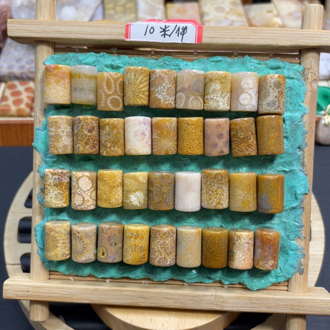 硅化玉未镶嵌颈饰桶珠10米1个