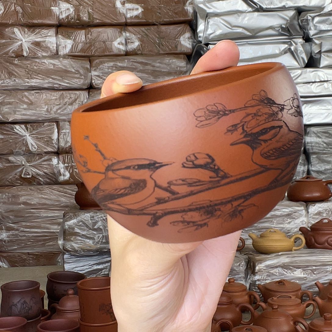 茶壶紫砂赵庄朱泥主人杯 两只