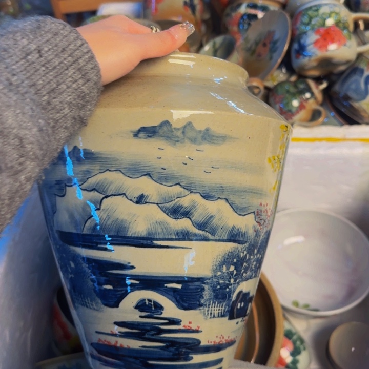 瓷片景德镇手工手绘釉下高温瓷