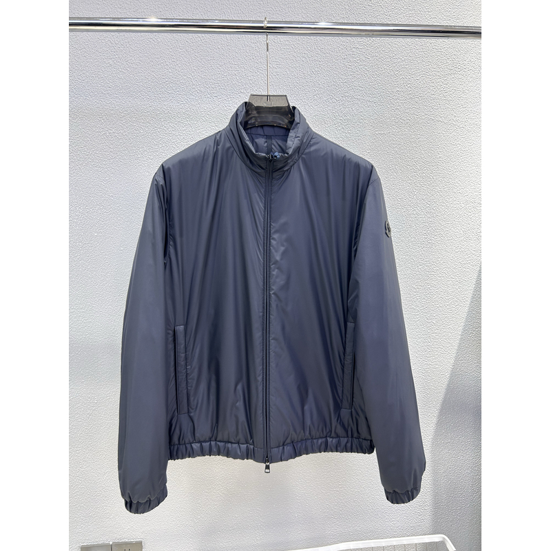 全新未使用Moncler盟可睐 1A00053 黑色皮标哑光薄款立领羽绒服