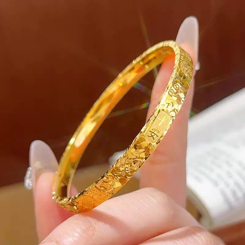 周财气999镀K吉言平安爆闪碎碎冰6N实心链条女款