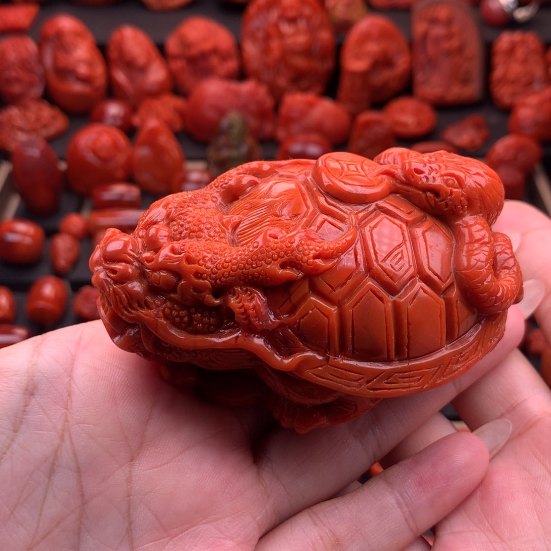 南红玛瑙南红保山高品龙龟摆件283mm未镶嵌用****6