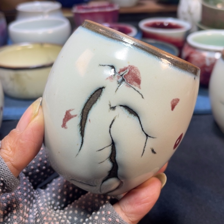 摆件手工踏雪寻梅龙蛋杯