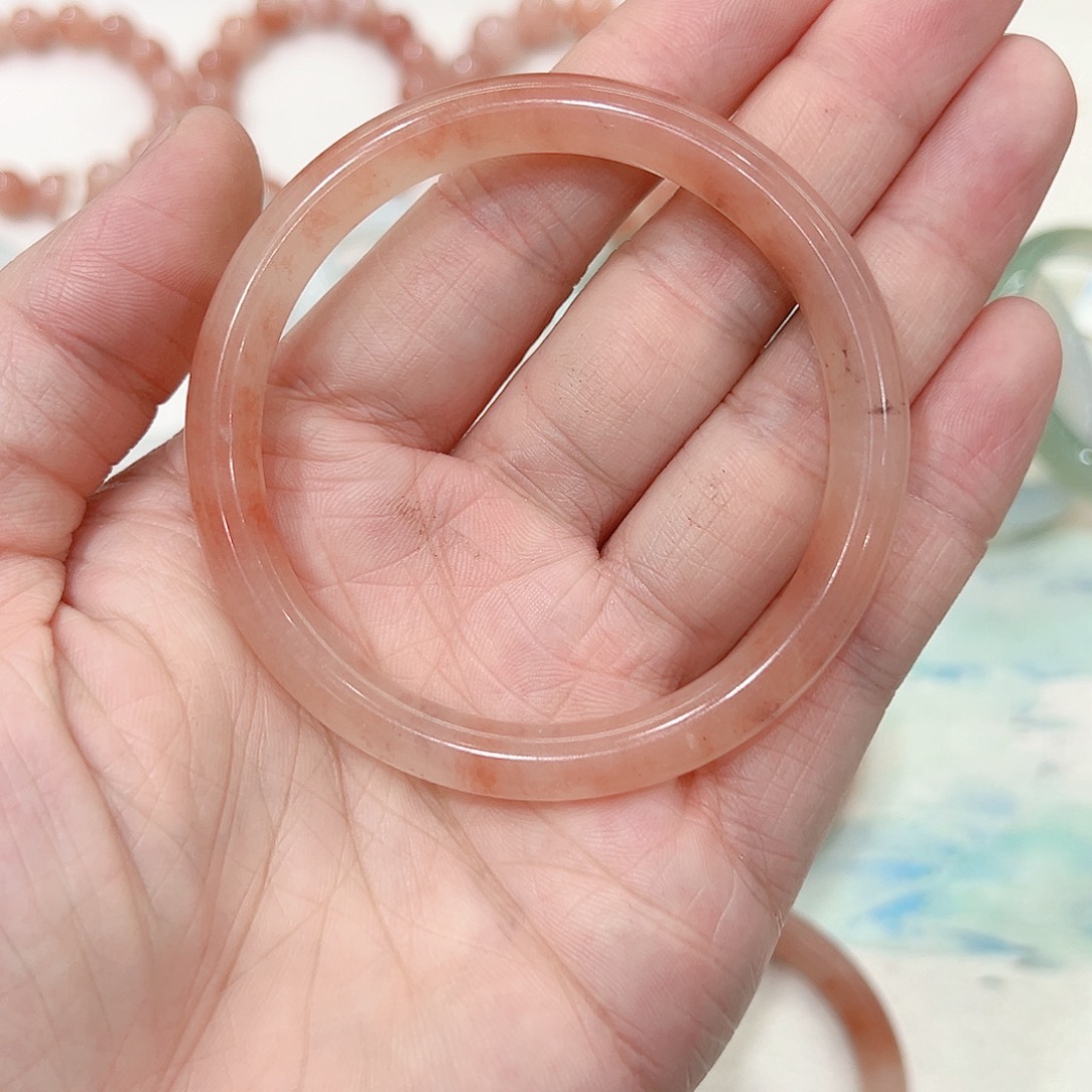 石英质玉（金丝玉）手镯未镶嵌圈口59