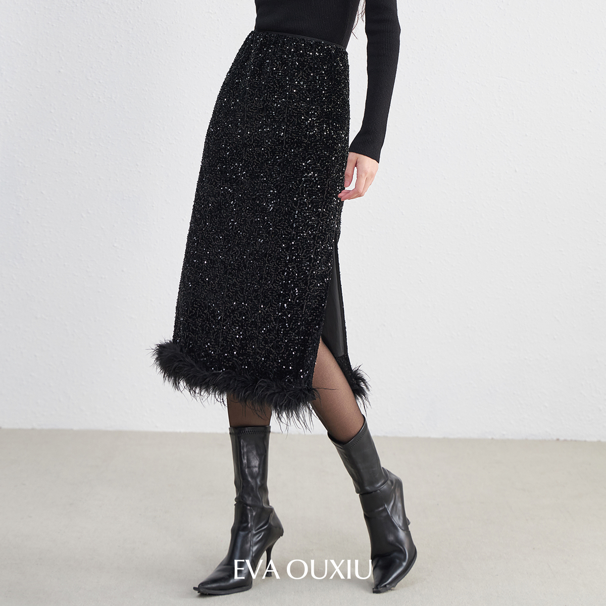 【诗语专属】EVA OUXIU/伊华欧秀半身裙45WAQ5776