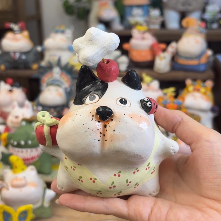 陶土手捏陶艺摆件