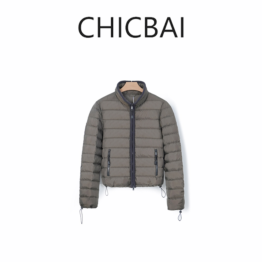 CHICBAI 安心羽绒填充 轻薄无压感立领排骨羽绒夹克