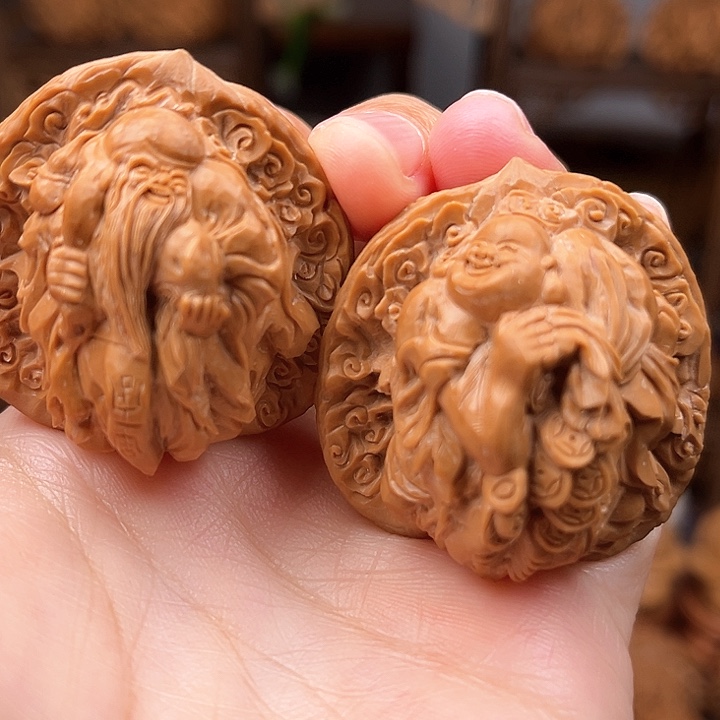 核桃把件寿星弥勒