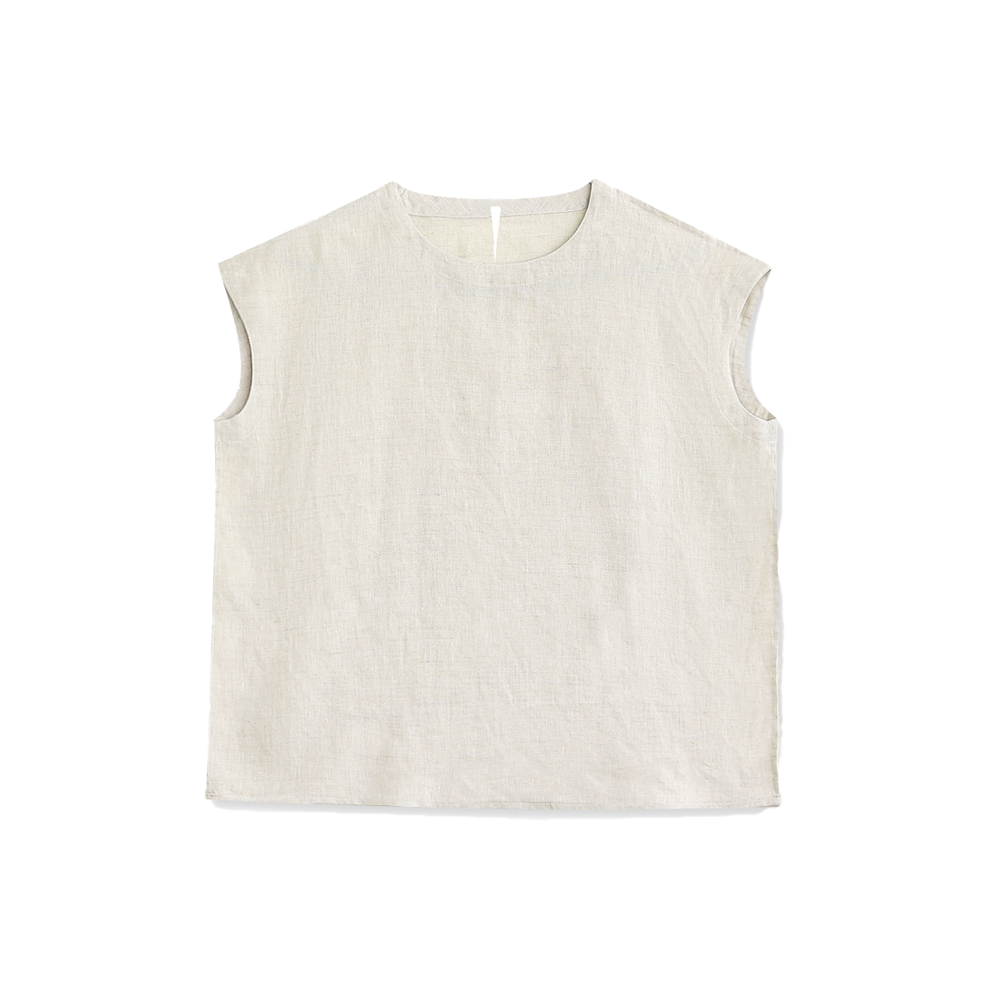  【麻念】衣长50 100%亚麻夏季新款宽松时尚圆领马甲坎肩女M2571