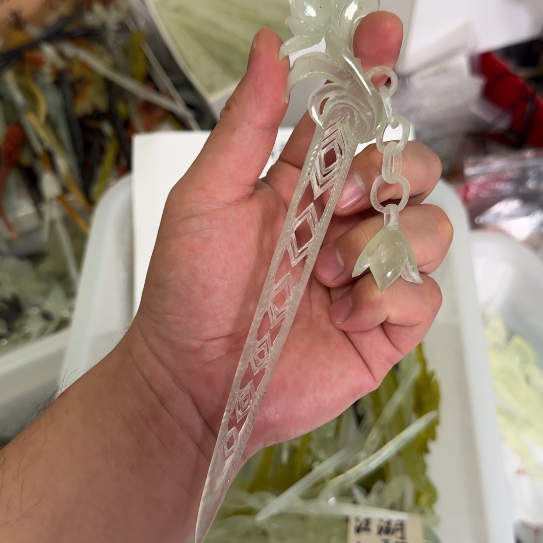 岫玉发饰未镶嵌明君玉簪贼拉好看