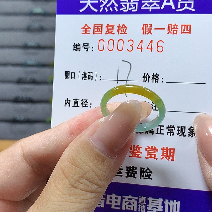 翡翠未镶嵌戒圈3446