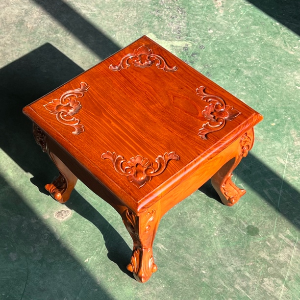 【工厂孤品清样系列】纯柚木方形茶几小凳（340*340*330）