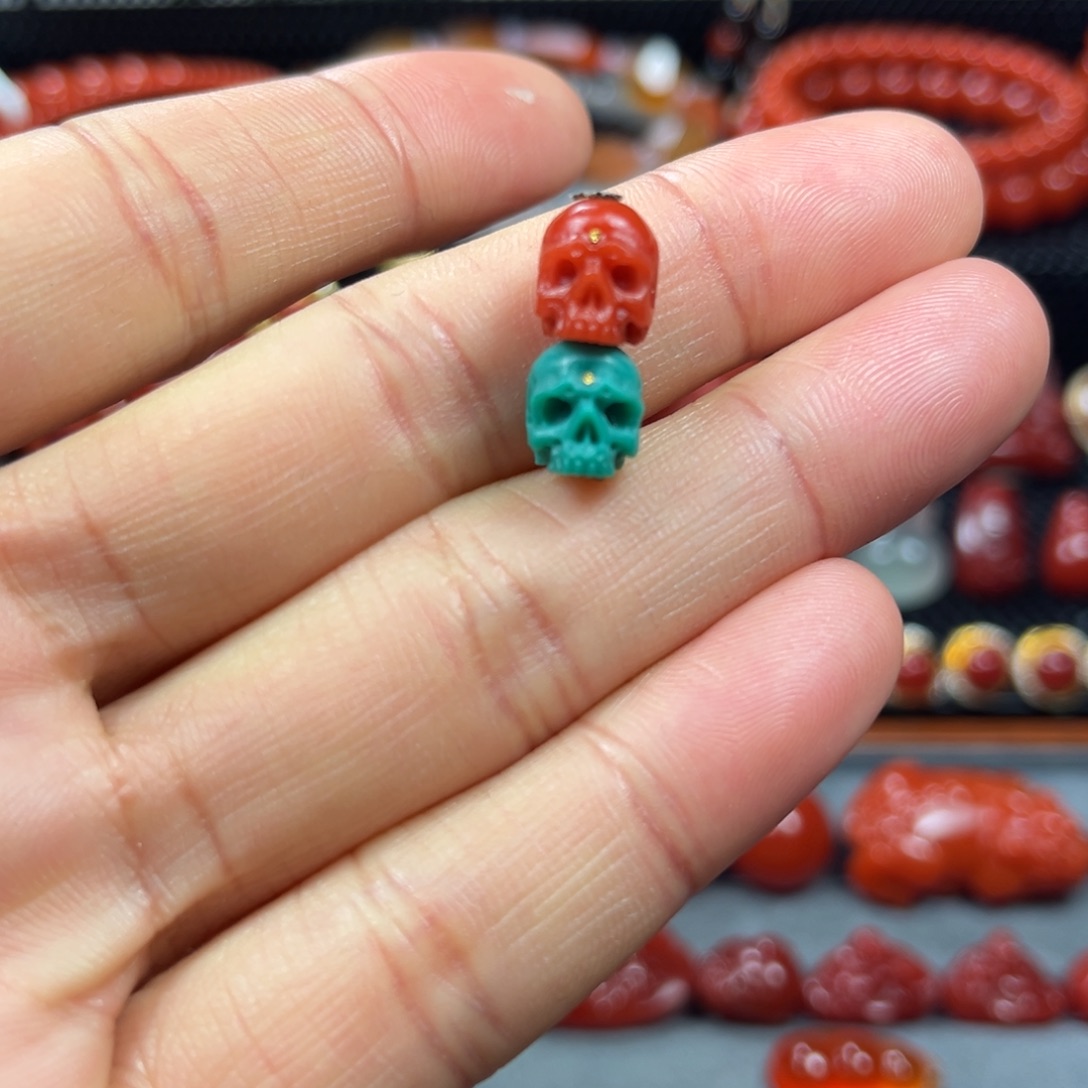 南红玛瑙未镶嵌鄂对珠