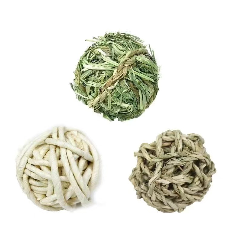 提摩西草球兔子龙猫豚鼠磨牙玩耍解闷啃咬零食手工编织玩具