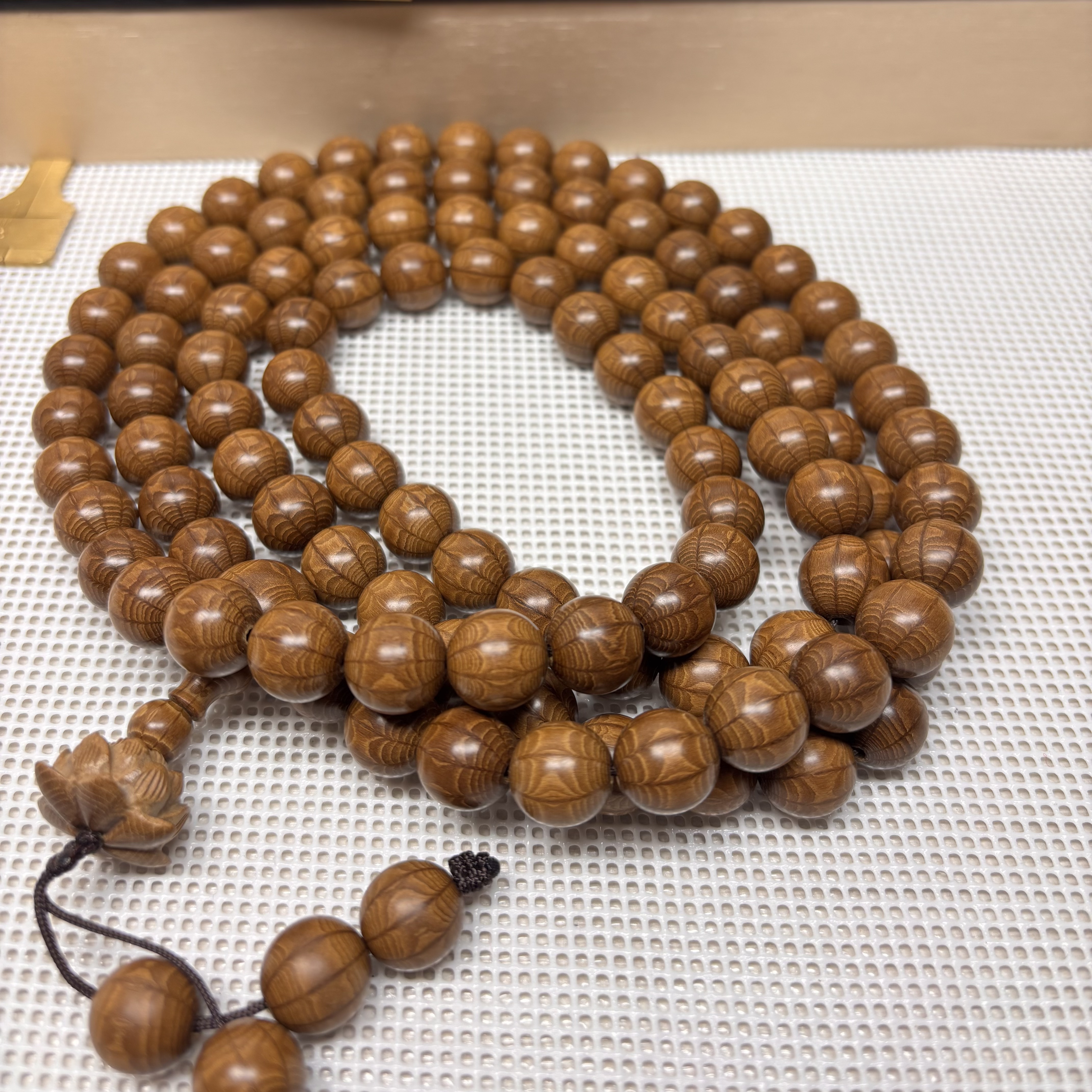男女款佛珠九道木1.2MM108颗爆满花爆满纹