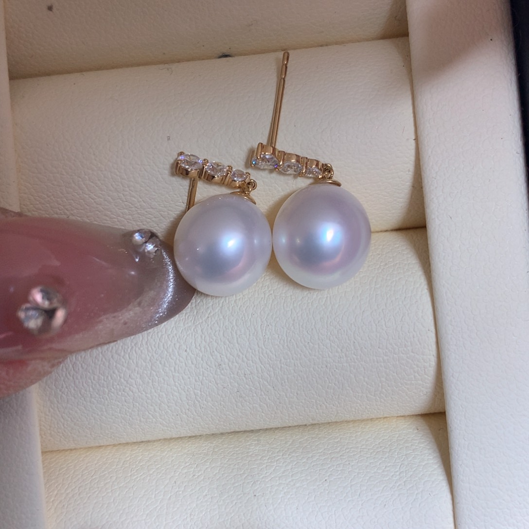 海水珍珠耳饰18K金镶嵌