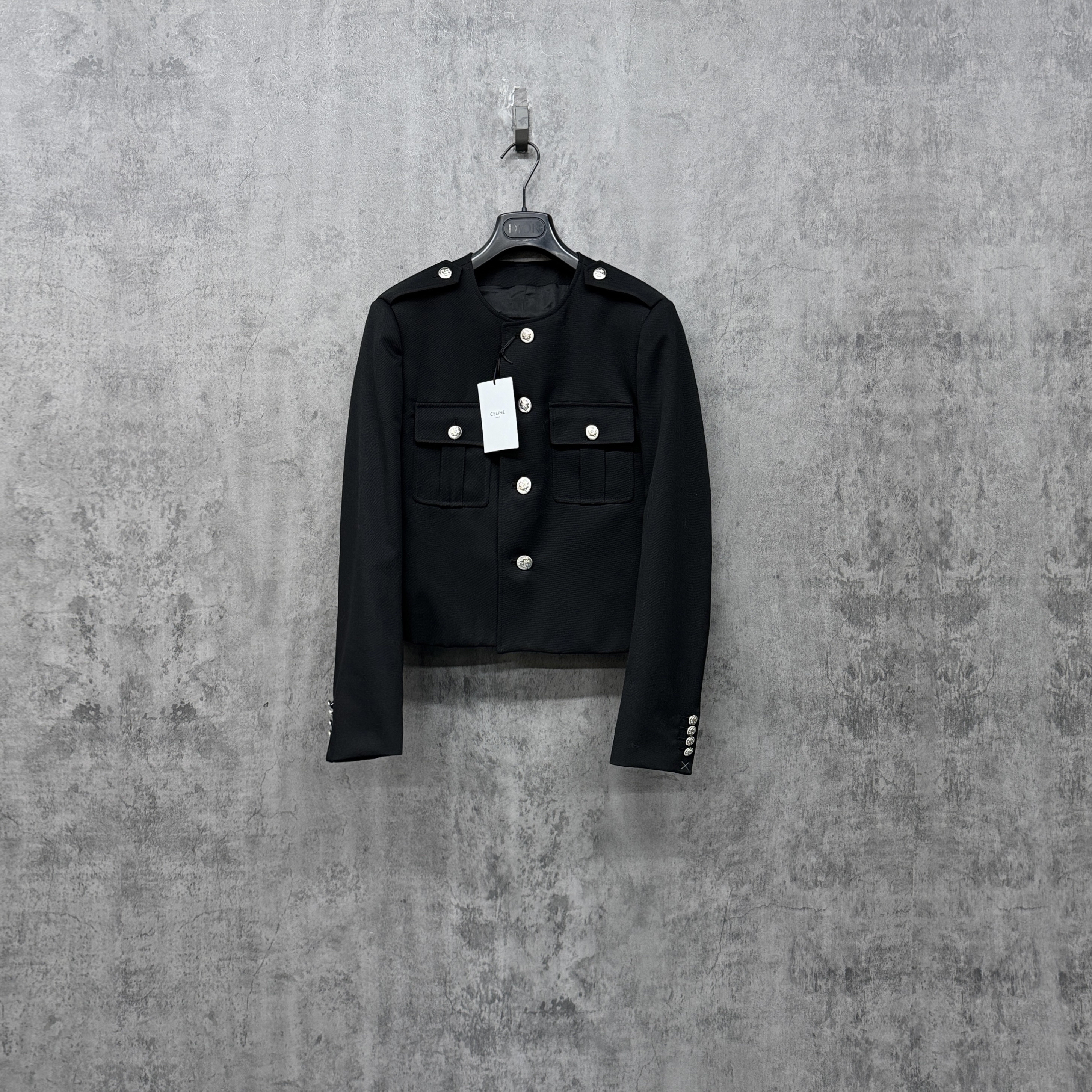 未使用 Celine/思琳 25新款银扣猎装重磅夹克外套/SK387/48码