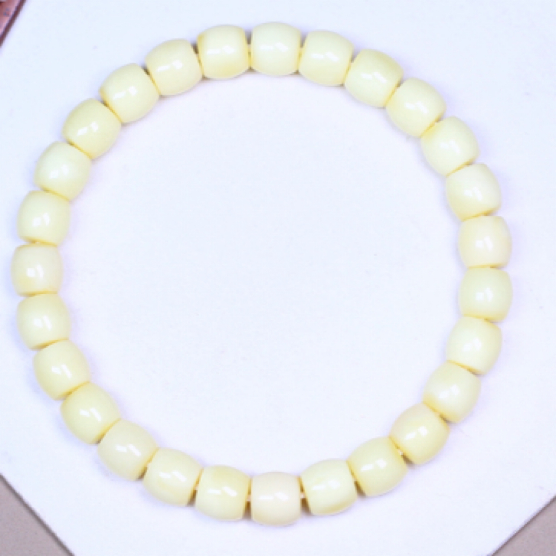 7.6*7.0mm白蜡微氧化直切手串，精工高桩，7.39克，多样性发其一