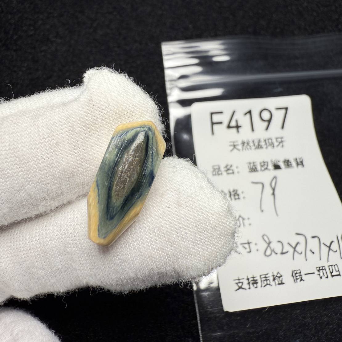 F4197猛犸象牙蓝皮鲨鱼背一体三通冰料果冻料8.2*7.7*19mm