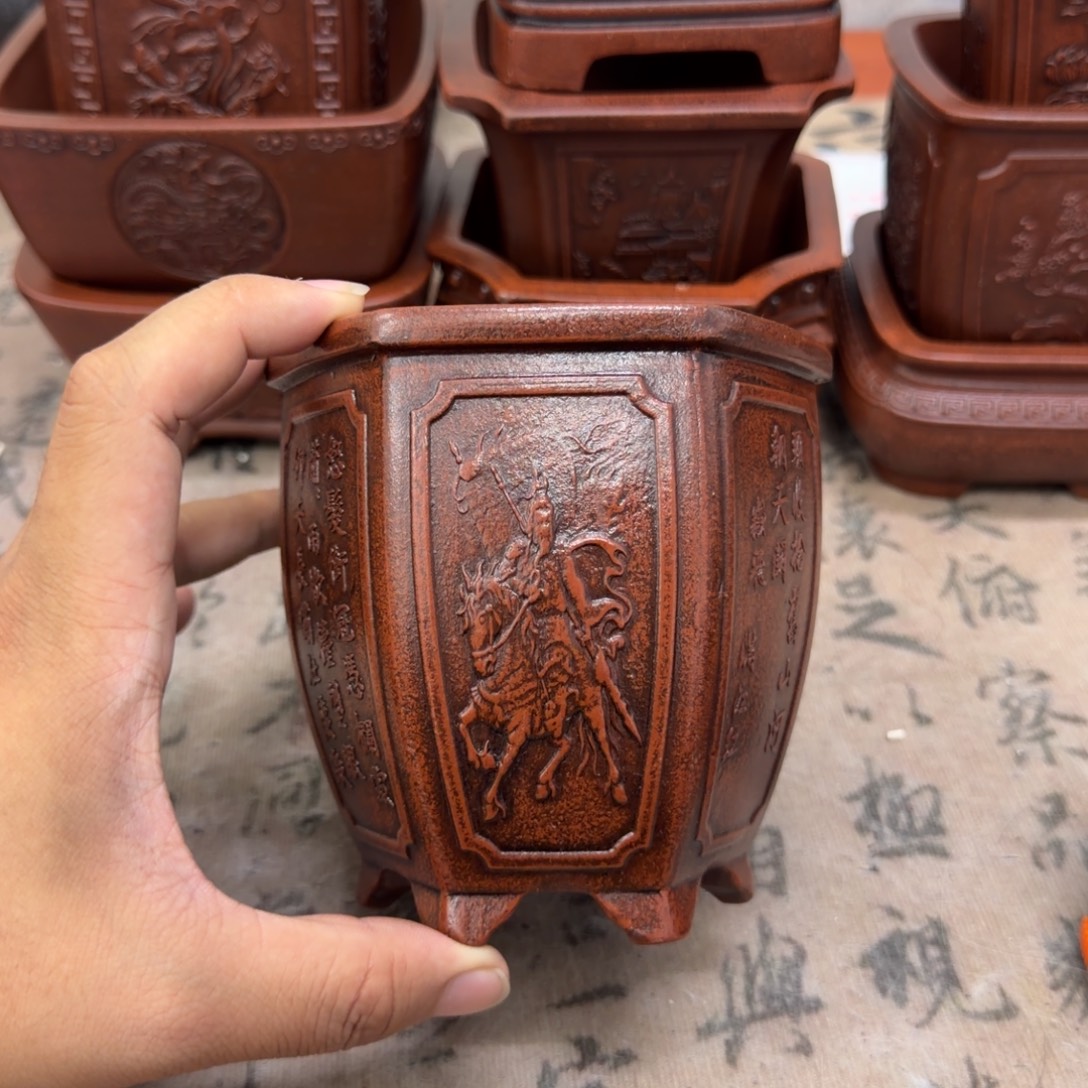 紫砂花盆9x10内经紫砂花盆