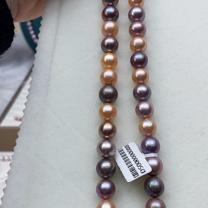 淡水珍珠颈饰银S925镶嵌卡11到12高品极光糖果色毕业收藏