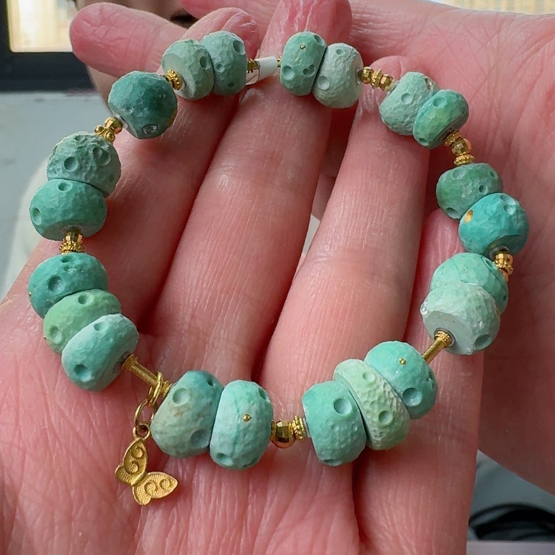 绿松石珠宝奇石18K金镶嵌