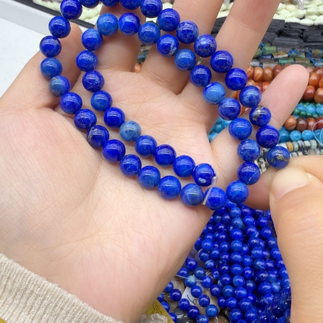 木***酱未镶嵌水晶珠宝半成品8m玉化青金一条