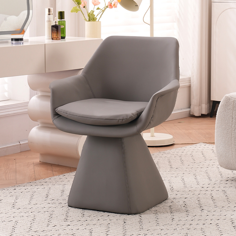 网红化妆椅奶油风设计师餐椅现代简约卧室家用可旋转梳妆台凳椅子