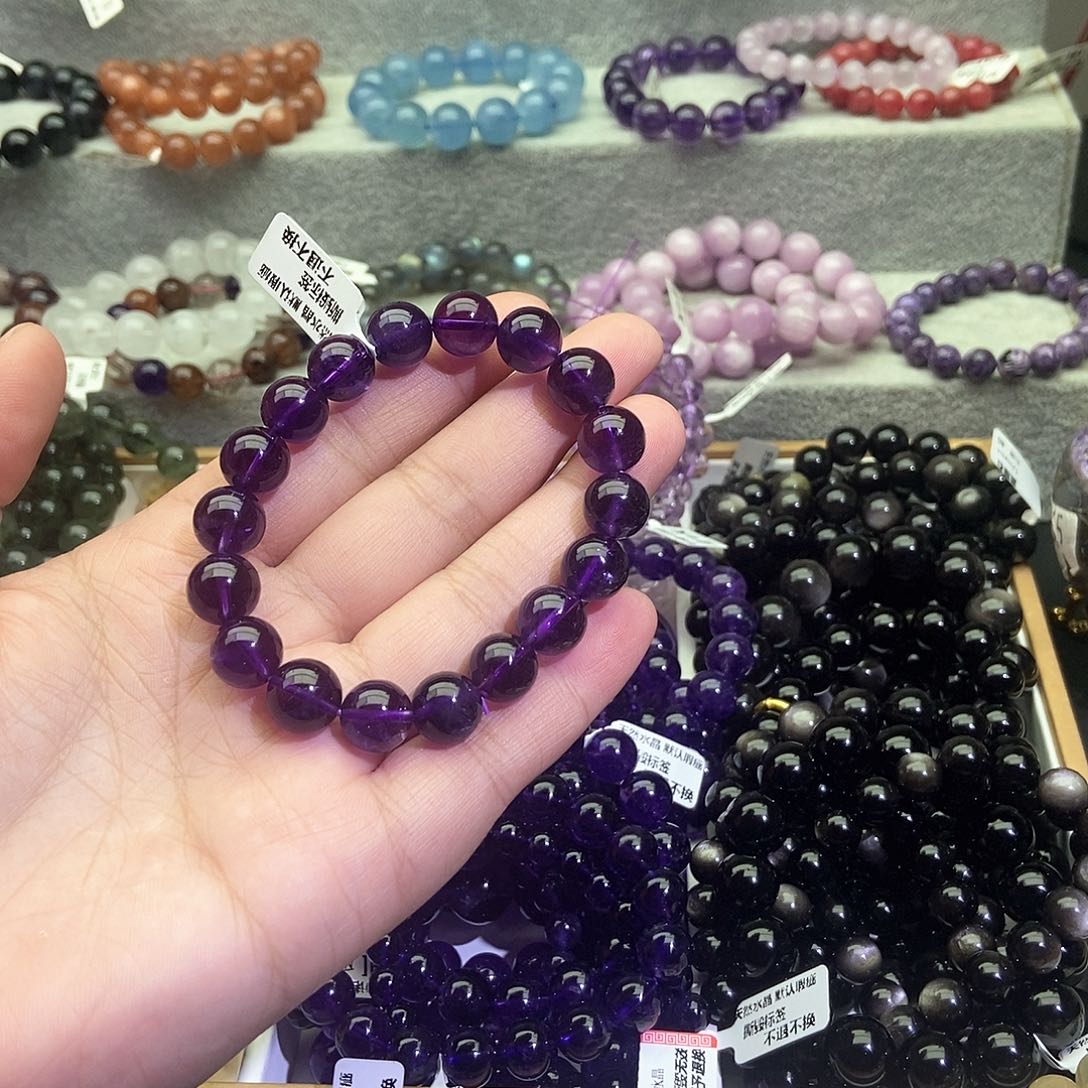 水晶手链未镶嵌天*：毕业级乌拉圭紫水晶10