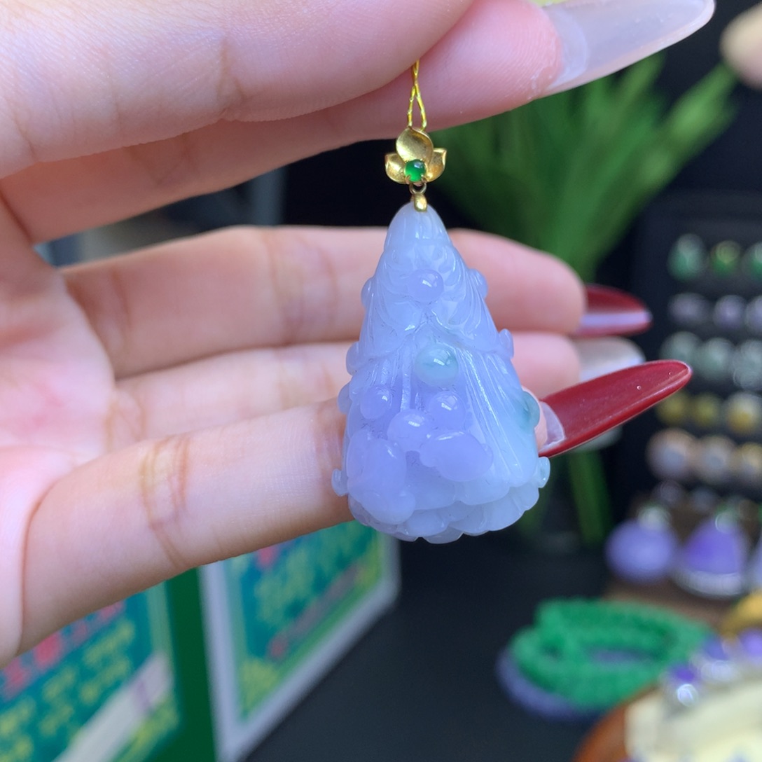 翡翠颈饰18K金镶嵌天然