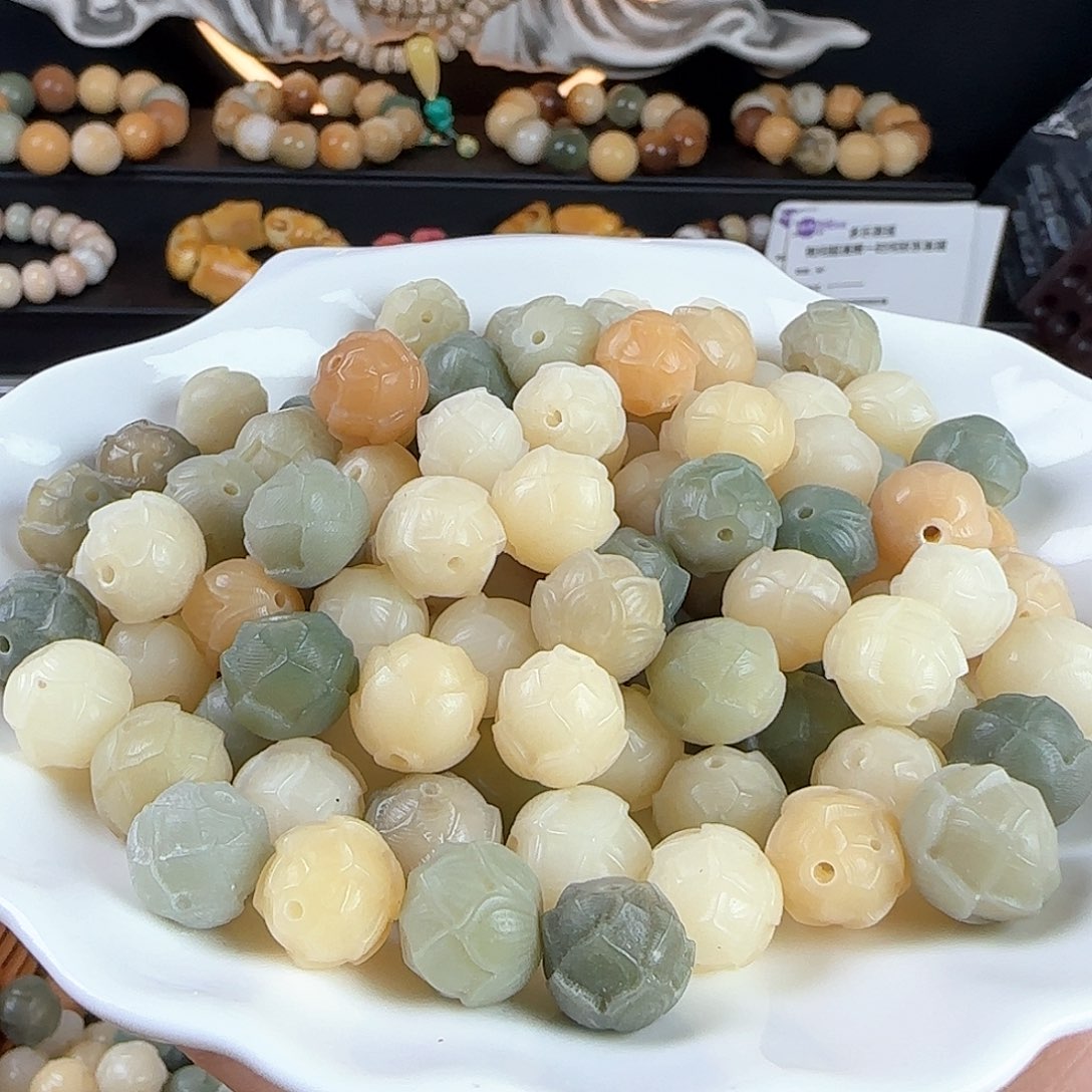 菩提根/象牙果手串微瑕卡12步步生莲有钱花30卡牌➕20备珠