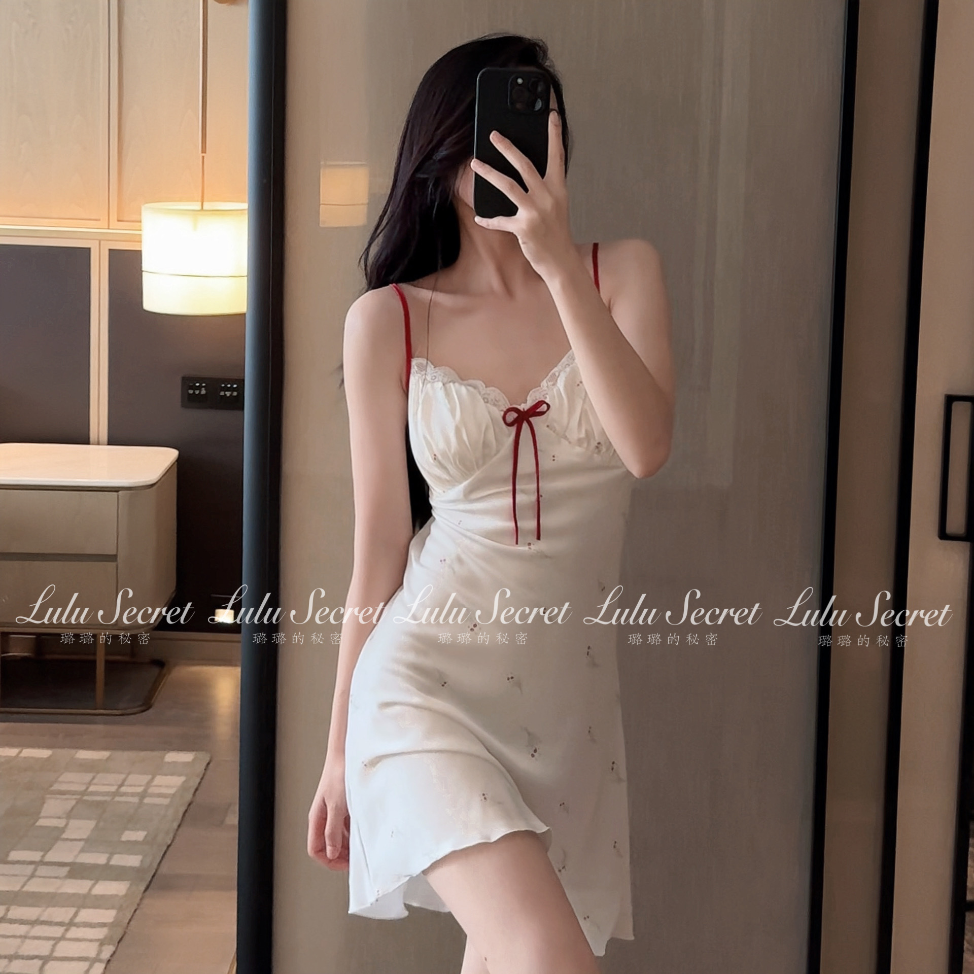 性感吊带睡裙女夏带胸垫简约睡衣女纯欲风冰丝睡裙家居服女士
